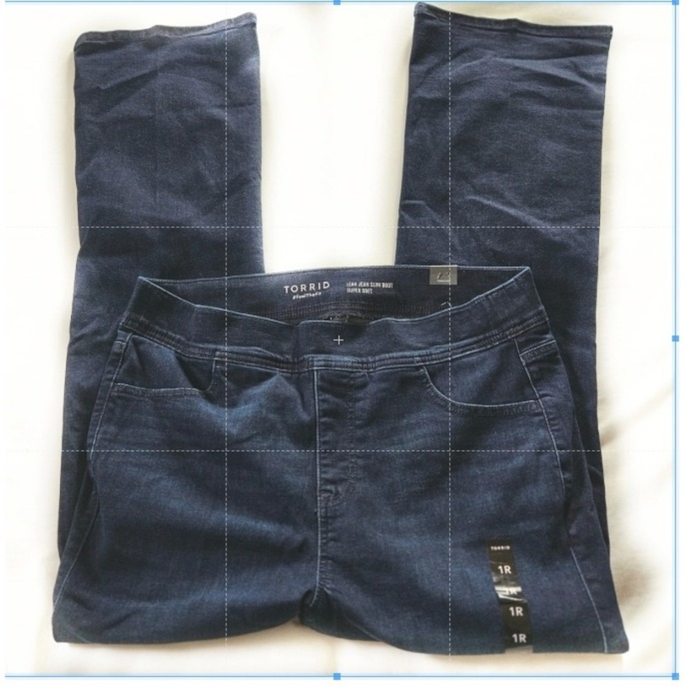 Torrid Lean Jean Slim Boot Cut Super Soft Pull-Up Size 1 16 Dark Denim NWT Plus - Picture 8 of 9